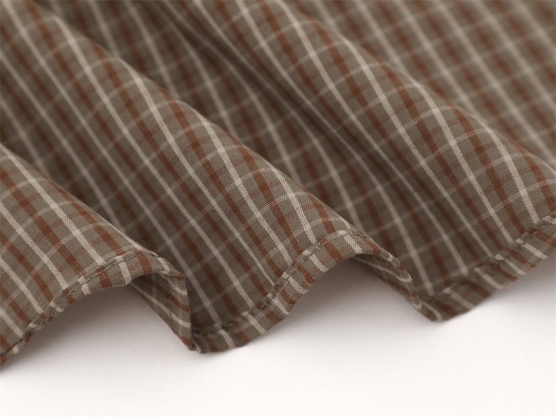 Plaid Long Sleeve Shirt with Varsity Graphic Print – Oversized Relaxed Fit