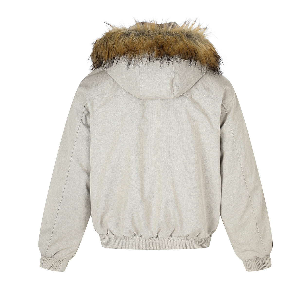 Fur Collar Padded Bomber Jacket – Vintage American Streetwear Winter Coat