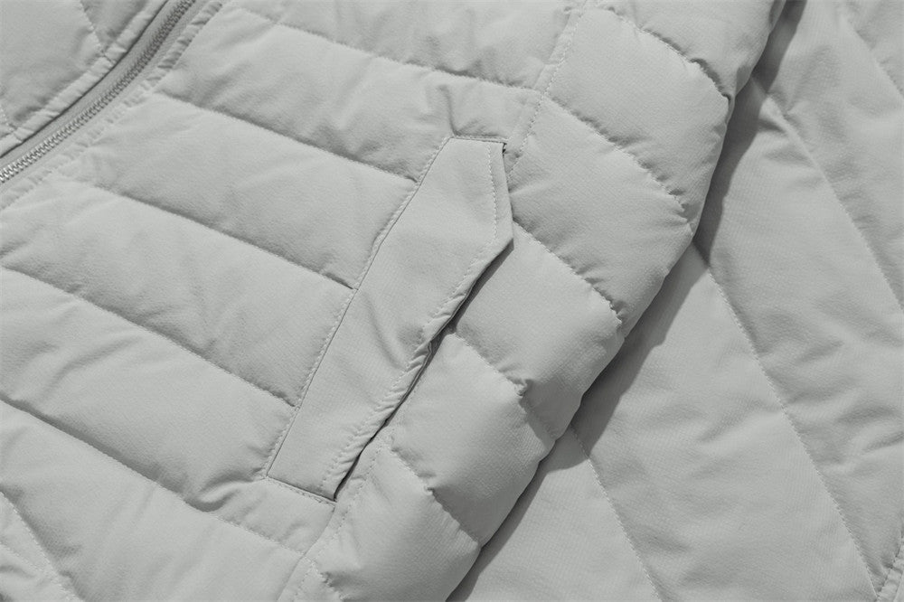 Herren-Pufferjacke mit lockerer Passform und Steppmuster – Stehkragen