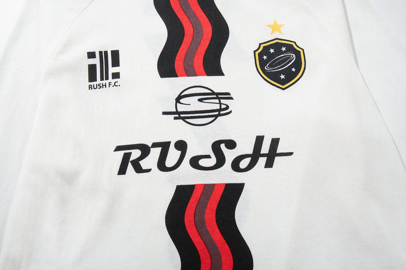 Long Sleeve Soccer Jersey Shirt – RUSH F.C. Graphic Print, Crew Neck