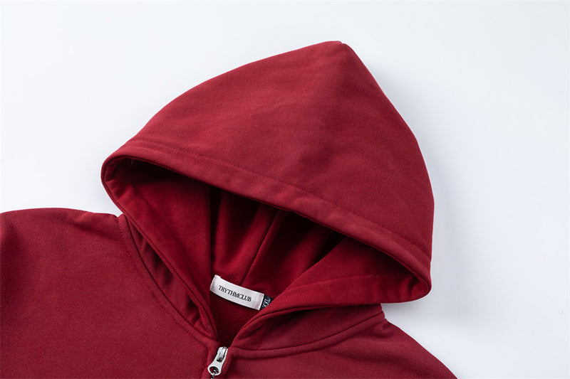 Men's Vintage Star Graphic Zip-Up Hoodie – Oversized American Retro Streetwear