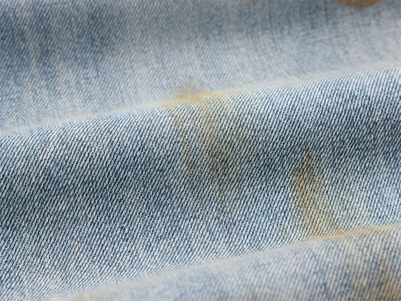 Ripped Wide-Leg Jeans – Men's Mud-Dye Distressed Straight Denim