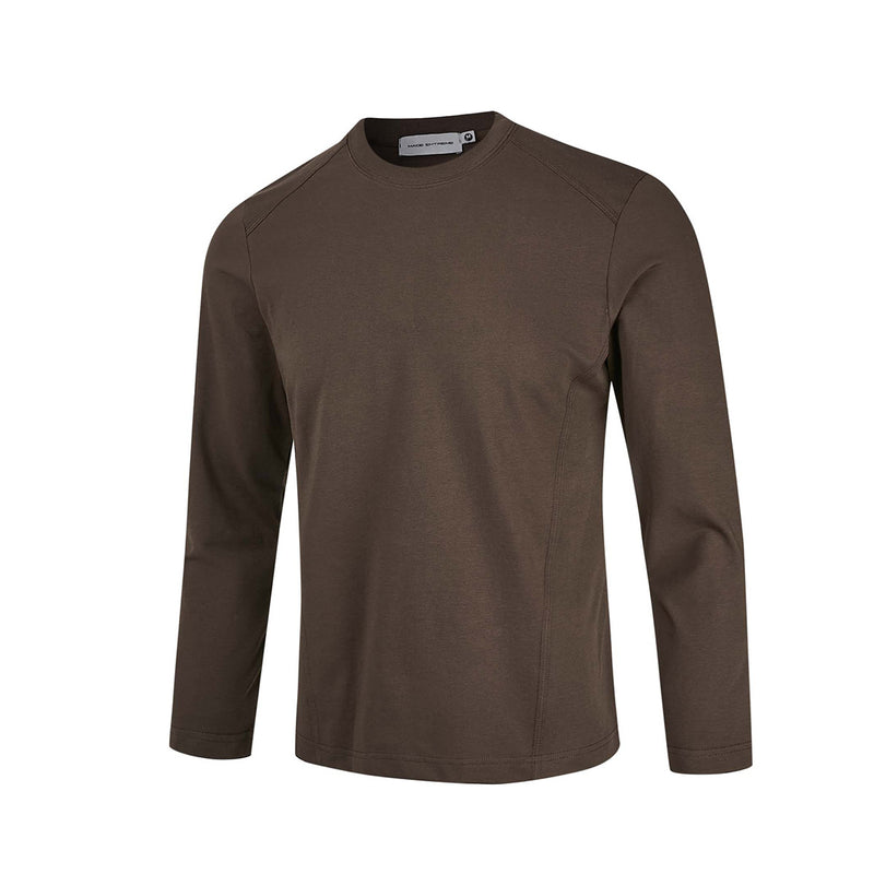 Men's Long Sleeve Crew Neck T-Shirt – Slim Fit Raglan Shoulder Tee
