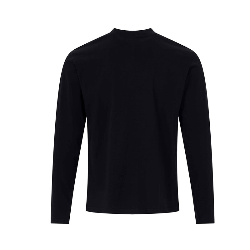 T-shirt Henley homme à manches longues avec détails à œillets – Coupe slim, style américain rétro