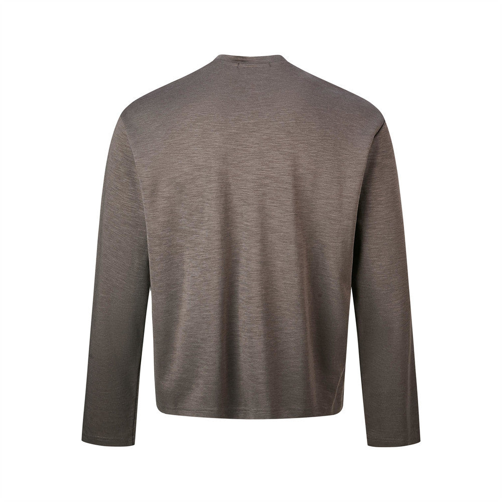 Men's Long Sleeve Henley Shirt – Relaxed Fit Button Placket