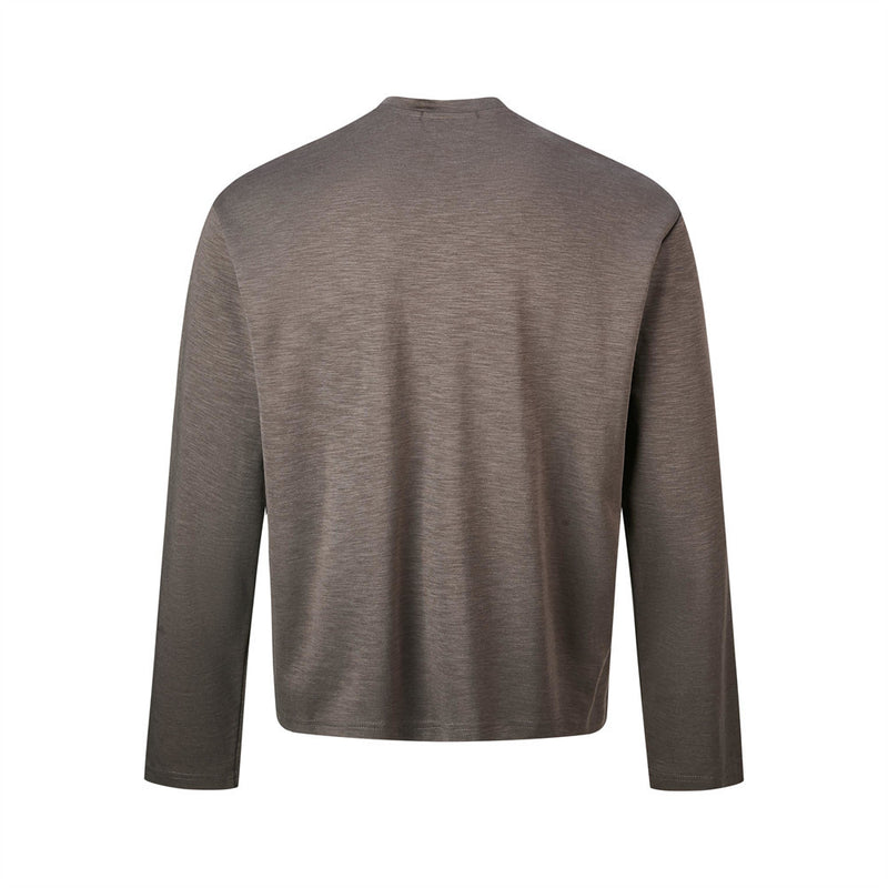 Men's Long Sleeve Henley Shirt – Relaxed Fit Button Placket