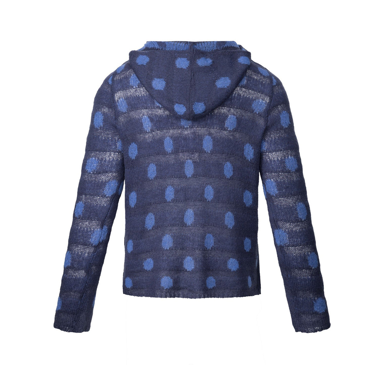 Pull hoodie en maille à pois – Pullover rayé semi-transparent