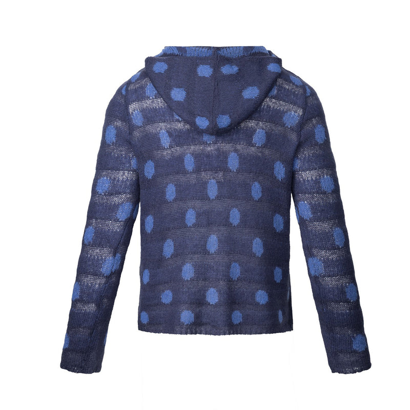 Pull hoodie en maille à pois – Pullover rayé semi-transparent