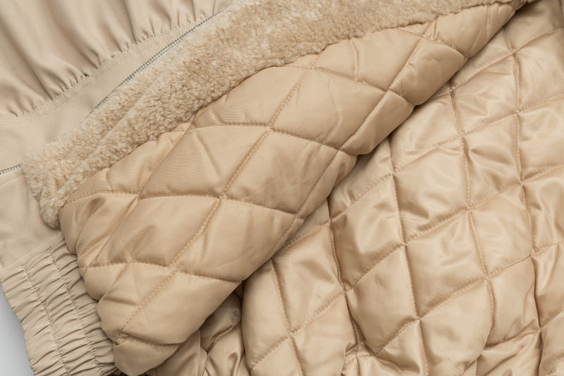 Cazadora bomber extragrande con forro de sherpa – Abrigo acolchado de invierno