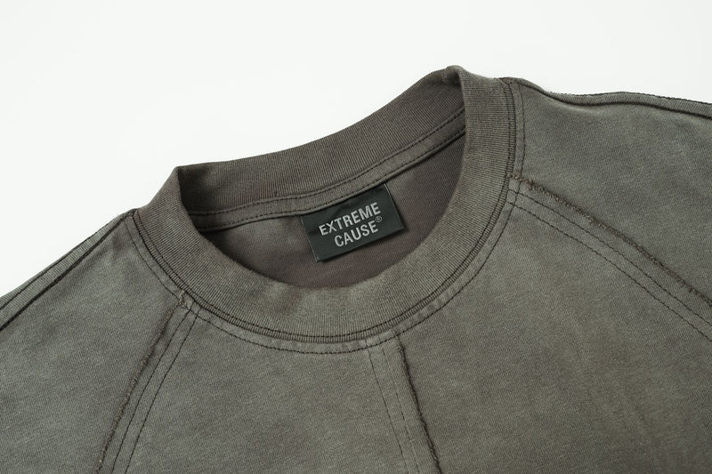 Langarm-Sweatshirt mit Farbverlauf, Washed-Finish und Tunnelzugsaum