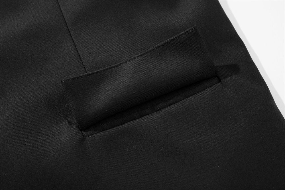 Men's Black Blazer Jacket – Four-Button Single-Breasted Structured Fit