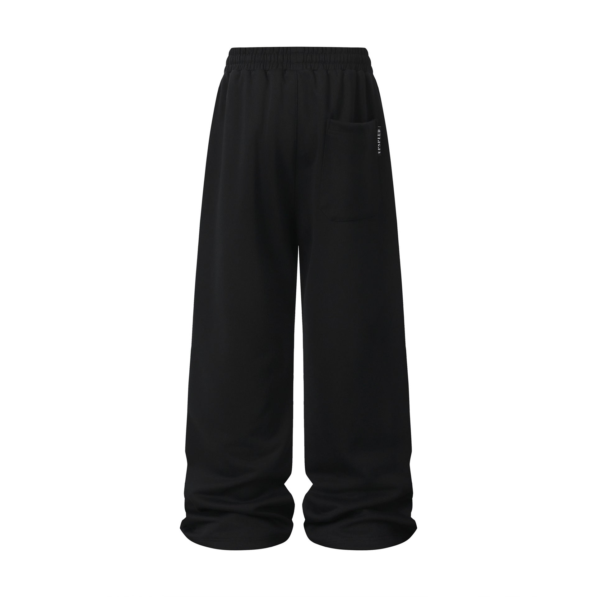 Pantalon de survêtement à jambes larges avec passepoil contrastant et écusson brodé