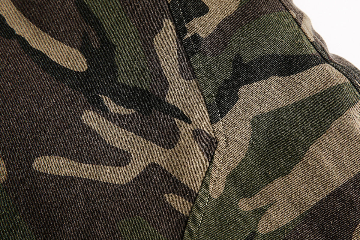 Blouson bomber homme camouflage doublé en fausse fourrure avec capuche