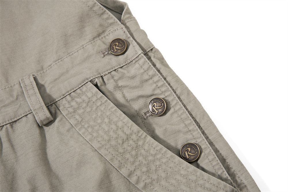 One-Shoulder Bib Overalls – Wide-Leg Cargo Pants with Zip Pockets & Pintuck