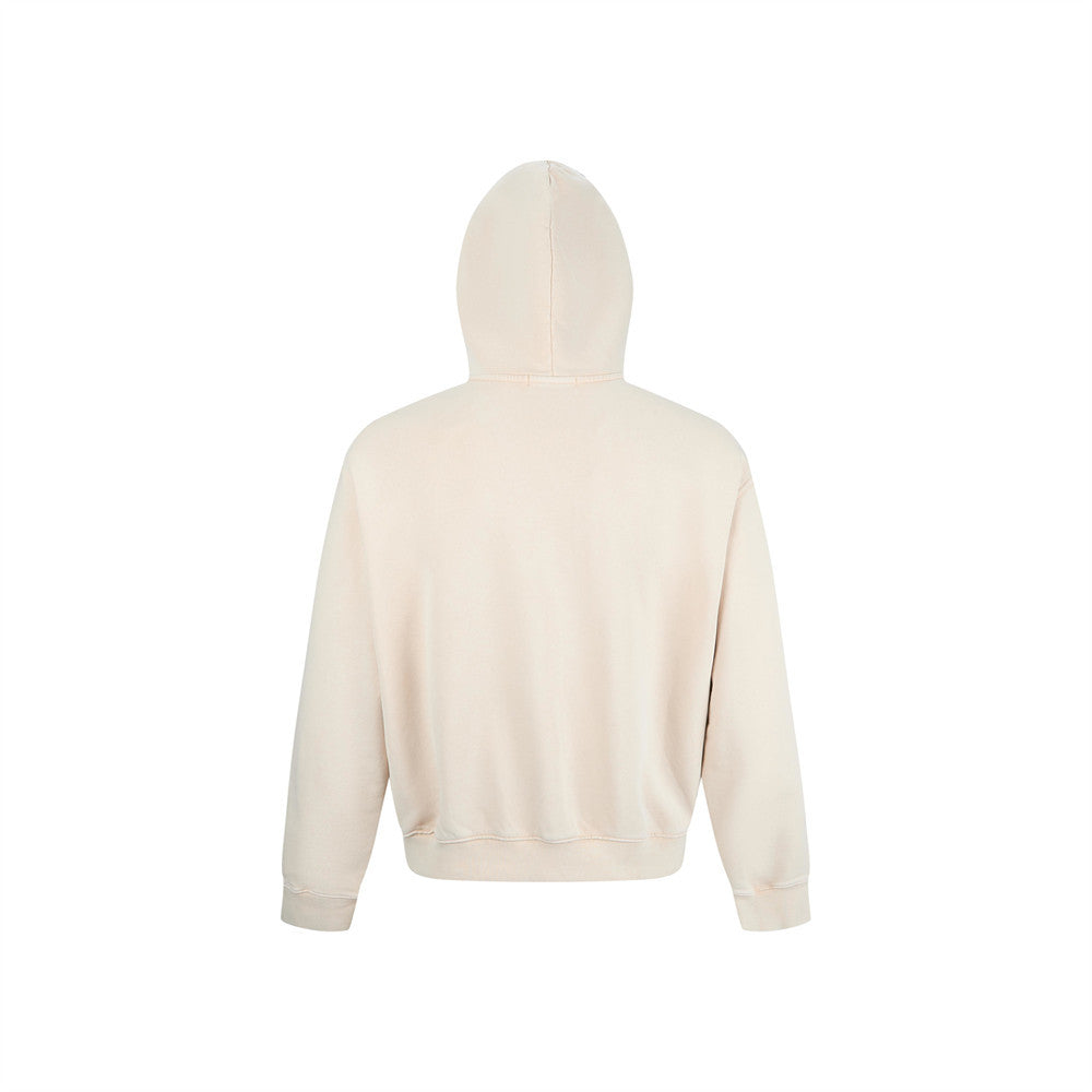 Men's Metal Clasp Pullover Hoodie – Oversized Washed Fleece Sweatshirt