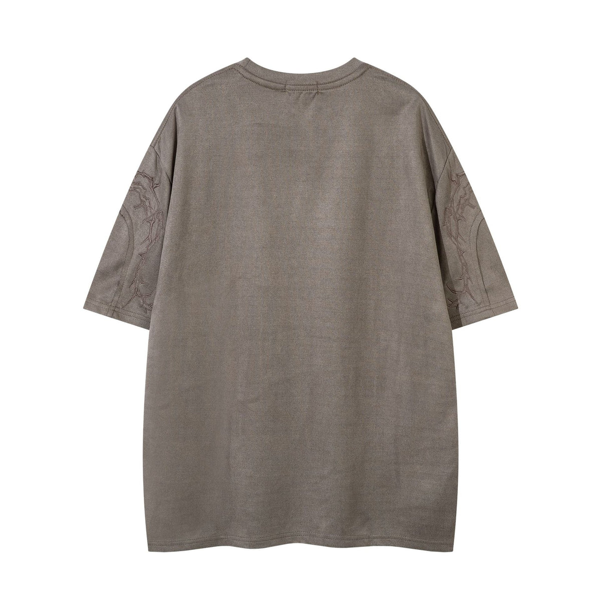 Oversized Gothic-T-Shirt mit Dornenstickerei – Kurzarmshirt im American-Streetwear-Stil