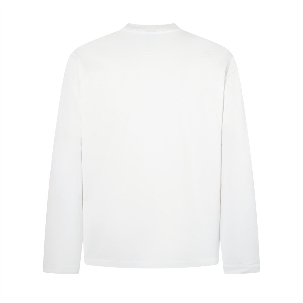Herren-Langarm-Henley mit Schriftprint und Nieten – unregelmäßige Einsätze
