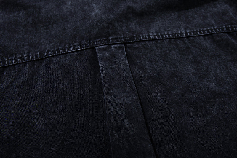 Patchwork Plaid Washed Denim Shirt – Oversized Vintage Nomad Style