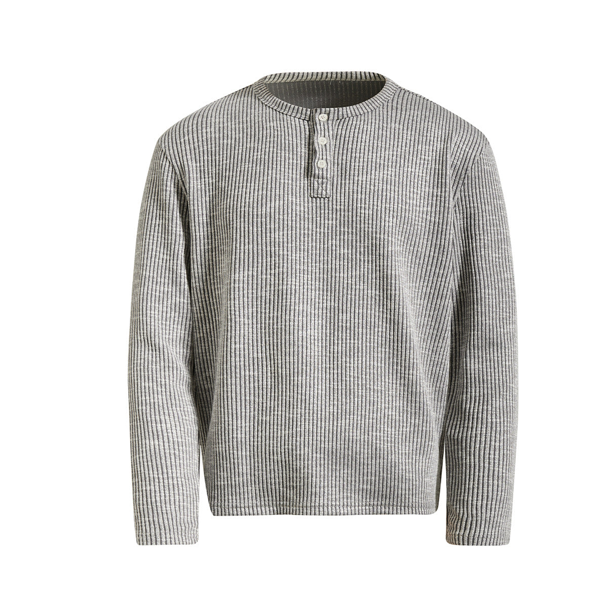 Men's Ribbed Henley Long Sleeve Tee – Vintage Old Money Style