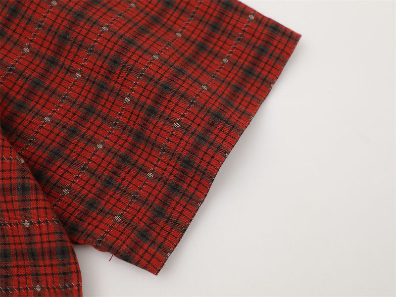 Plaid Check Short Sleeve Shirt – Oversized Relaxed Fit