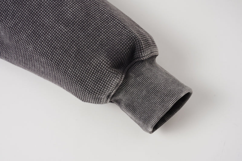 Sweat à capuche zippé quart de zip en maille gaufrée – Design bicolore déconstruit