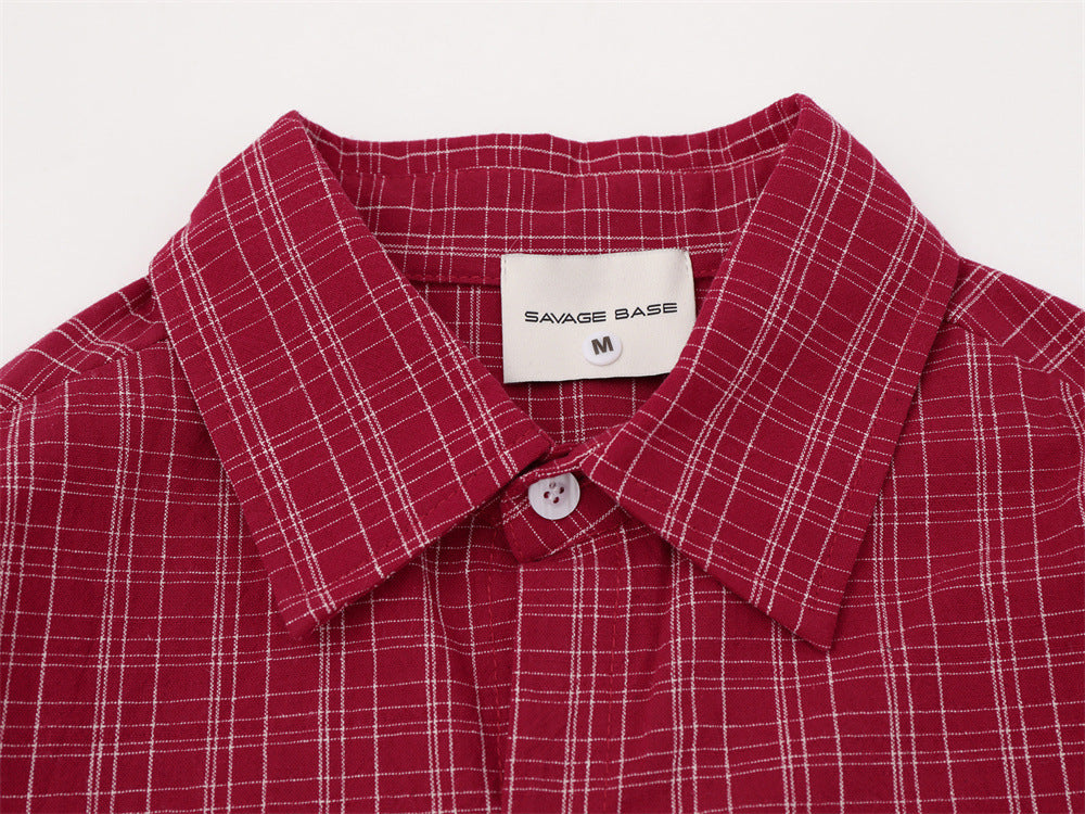 Chemise homme à carreaux manches longues avec imprimé graphique Savage Base Mugshot