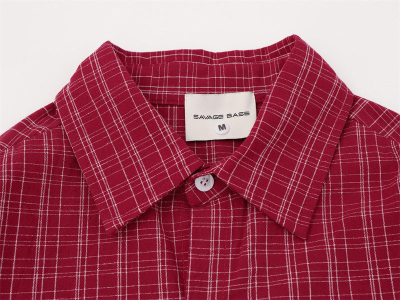 Chemise homme à carreaux manches longues avec imprimé graphique Savage Base Mugshot