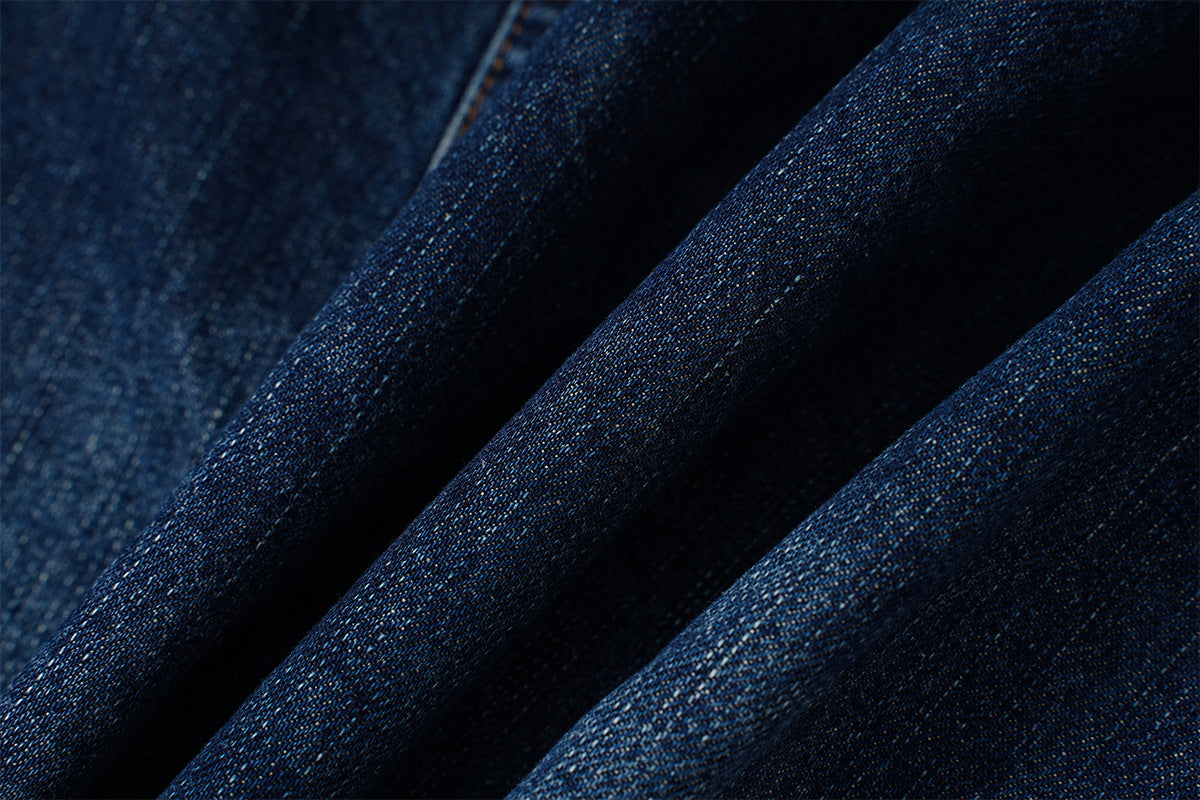 Veste en jean homme coupe boxy avec poches poitrine à motif cachemire – Délavage vintage