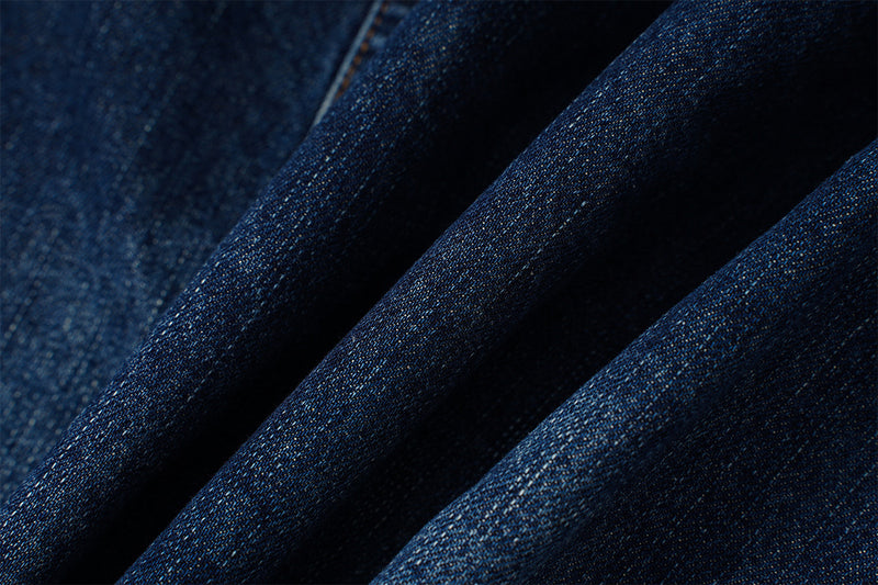 Veste en jean homme coupe boxy avec poches poitrine à motif cachemire – Délavage vintage