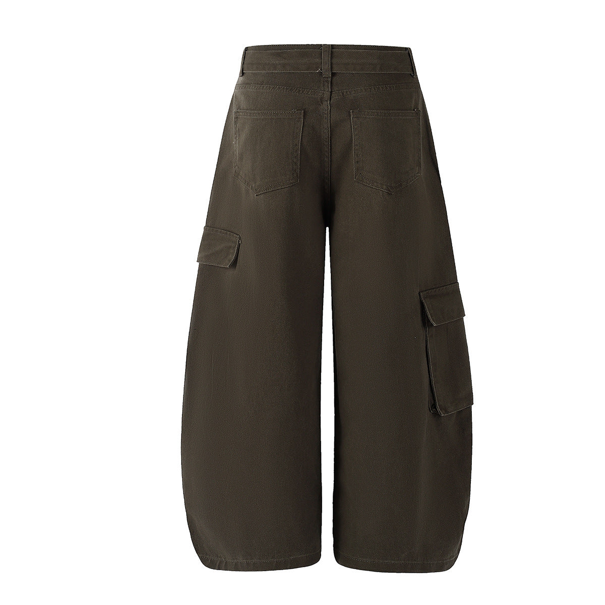 Wide-Leg Cargo Pants with Belt — Multi-Pocket Relaxed Fit