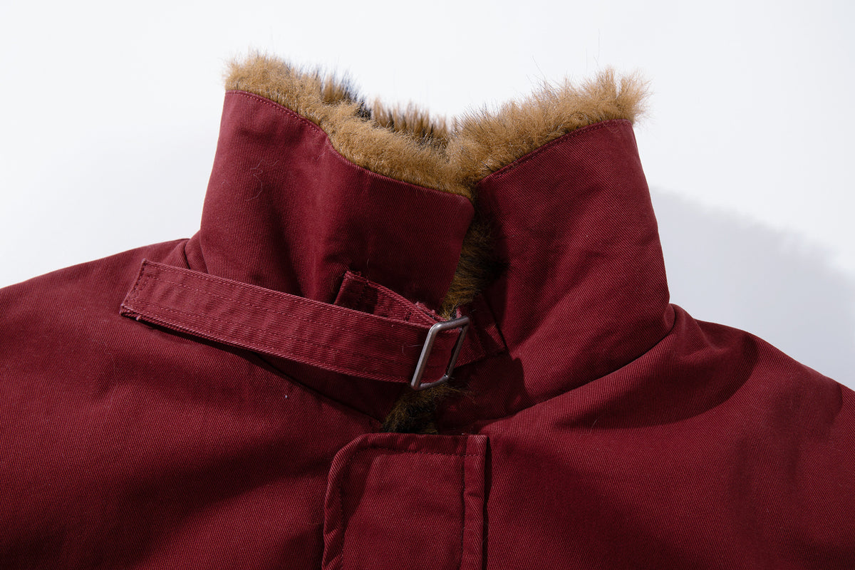 Fur Collar Bomber Jacket – Faux Fur Lined Oversized Winter Coat