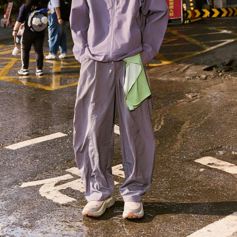 Baggy Wide-Leg Parachute Pants – Unisex Drawstring Jogger with Elastic Waist