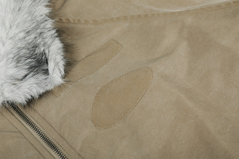 Men's Padded Bomber Jacket with Faux Fur Collar – Oversized Flight Jacket