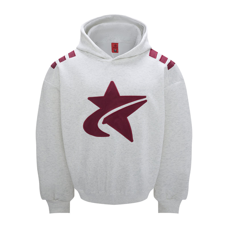 Sweat à capuche oversize à patch étoile et rayures contrastantes aux épaules