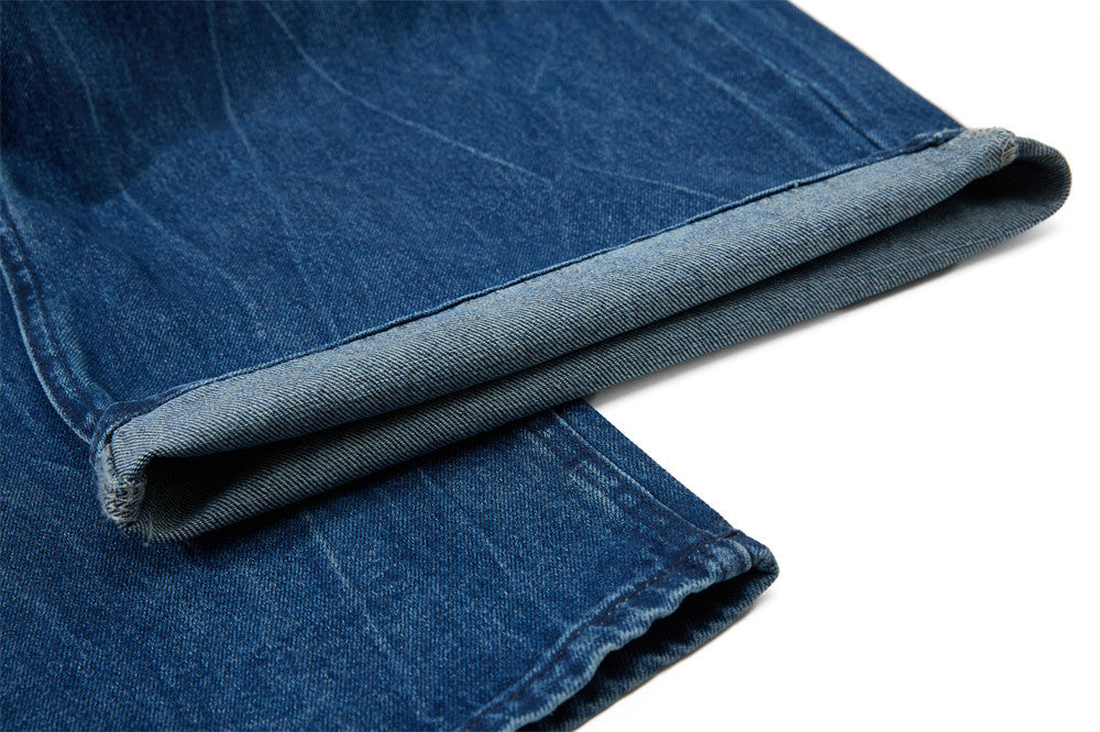 Wide-Leg Ripped Jeans – Men's Baggy Distressed Denim with Washed Finish