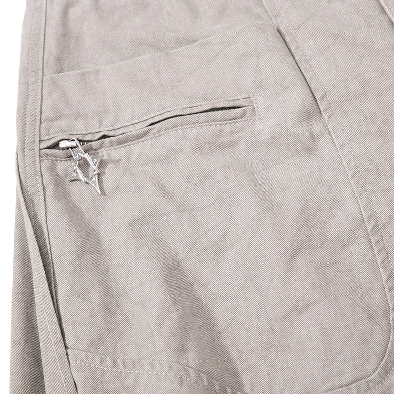 Wide-Leg Pleated Drape Pants – Acid Wash Baggy Trousers with Zip Pockets