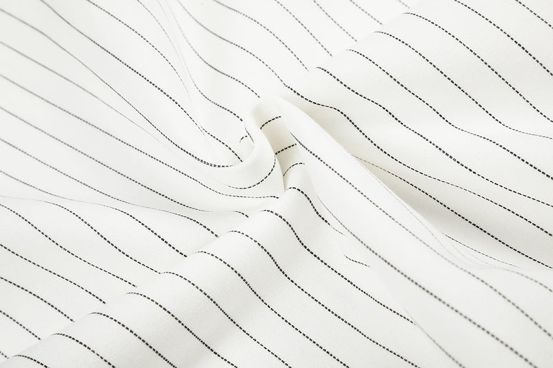 Pinstripe Zip-Up Hoodie with American Flag Embroidery & Script Sleeve Print