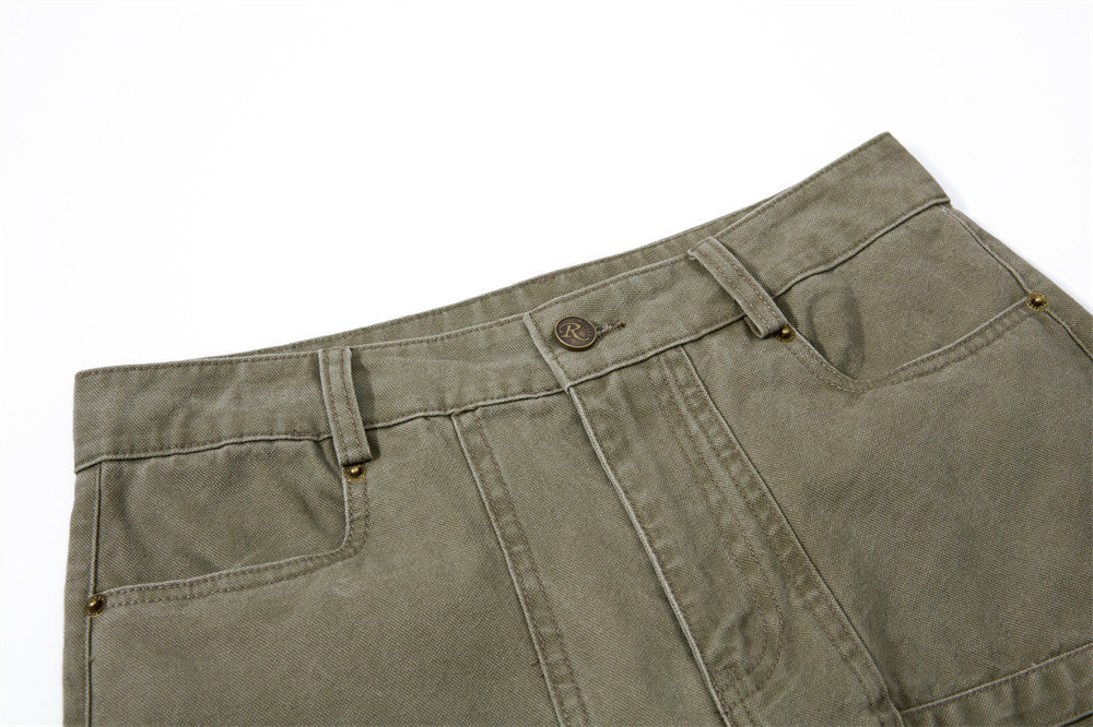 Wide-Leg Cargo Pants – Baggy Fit with Pleated Panels & Utility Pockets