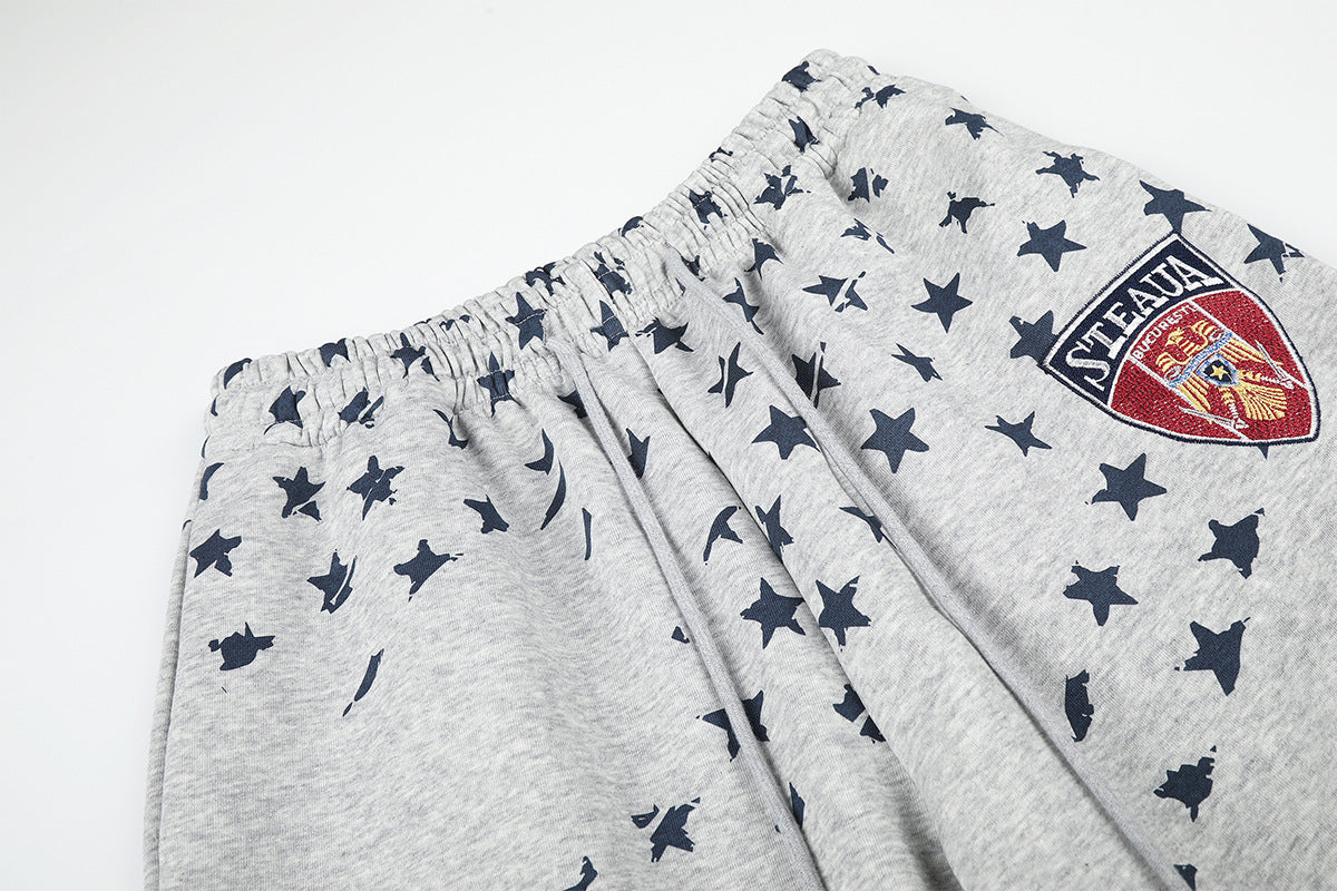 Wide Leg Flowy Pants – Stars & Stripes Print Oversized Sweatpants
