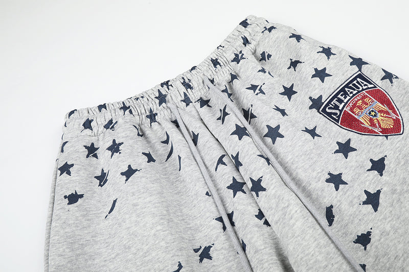 Wide Leg Flowy Pants – Stars & Stripes Print Oversized Sweatpants