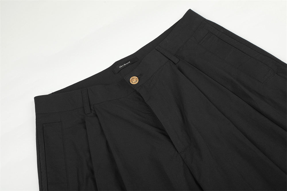 Wide-Leg Pleated Trousers – High-Street Drape Fit Pants