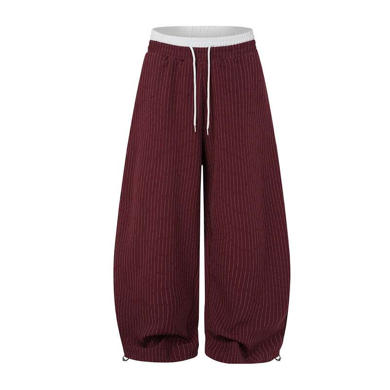 Baggy-Hose mit Nadelstreifen und weitem Bein – Lockere Streetwear-Hose