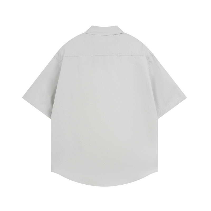 Men's Short Sleeve Shirt – Cartoon Character Print Oversized Button-Up