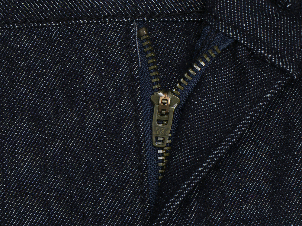 Jeans à double ceinture et jambes larges – Denim droit et ample pour homme avec empiècement diagonal