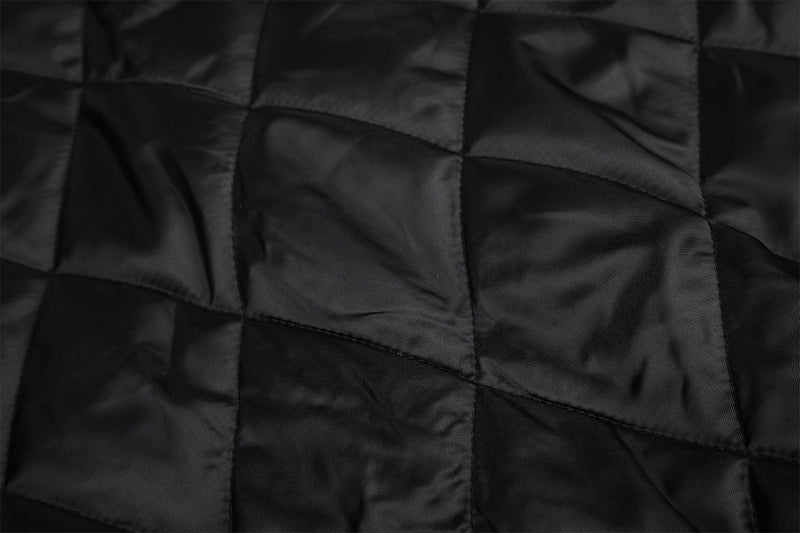 Studded Faux Fur Collar Bomber Jacket – Padded Moto-Inspired Winter Coat