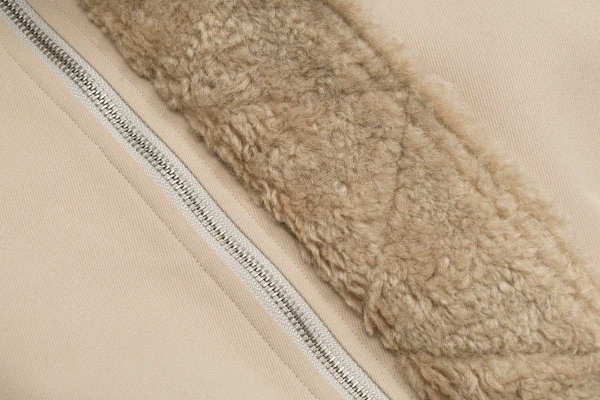 Cazadora bomber extragrande con forro de sherpa – Abrigo acolchado de invierno