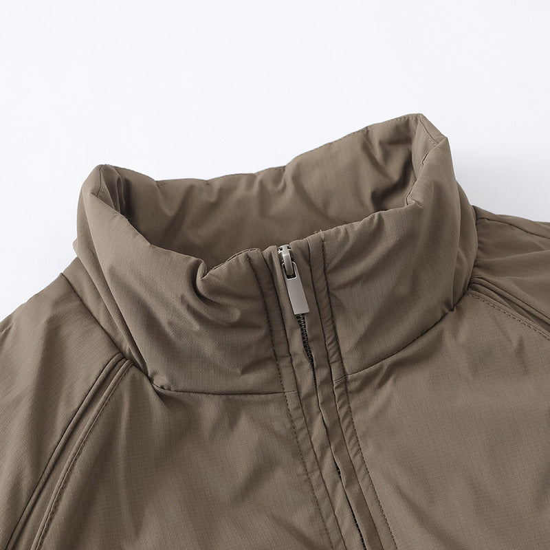 Herrenjacke mit Oversize-Stehkragen und Wattierung – Doppelreißverschluss