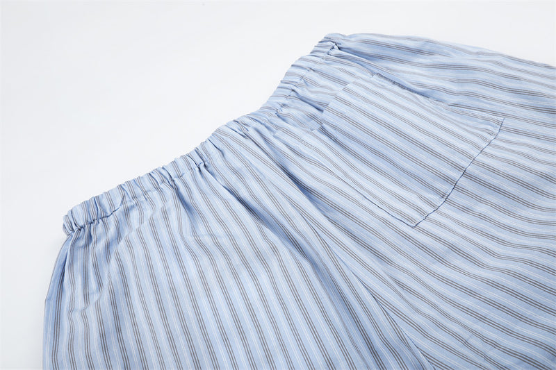 Striped Wide-Leg Lounge Pants – Relaxed Fit Drawstring Trousers