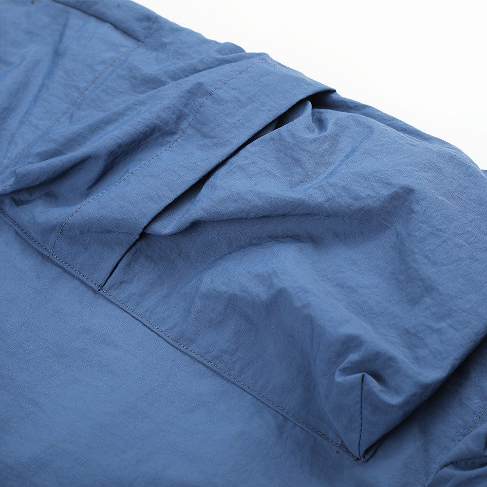 Wide-Leg Cargo Pants with Multi-Pocket Design & Letter Print Waistband