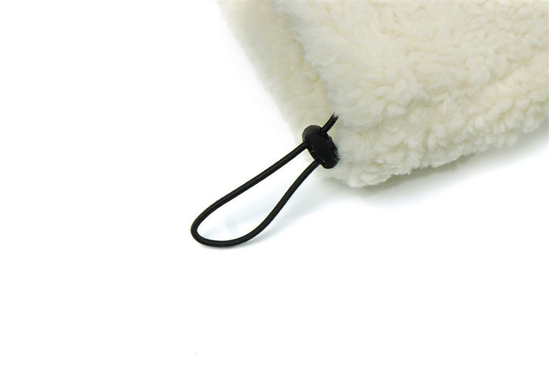 Sherpa-Fleece-Zip-Hoodie-Jacke mit Schriftgrafik auf dem Rücken und Tunnelzugsaum